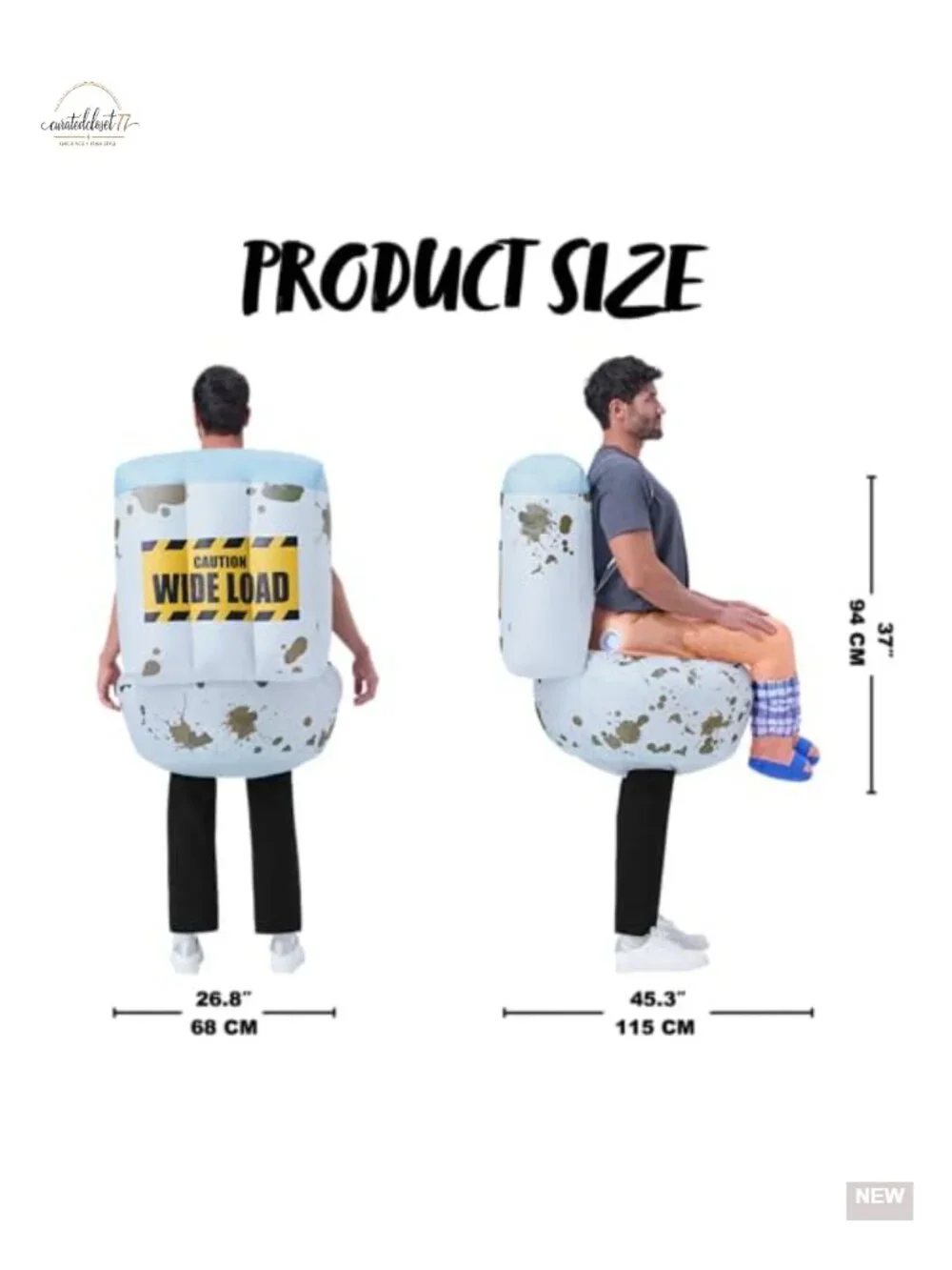 Inflatable Toilet Costume Funny Blow Up Adult Halloween Party Cosplay